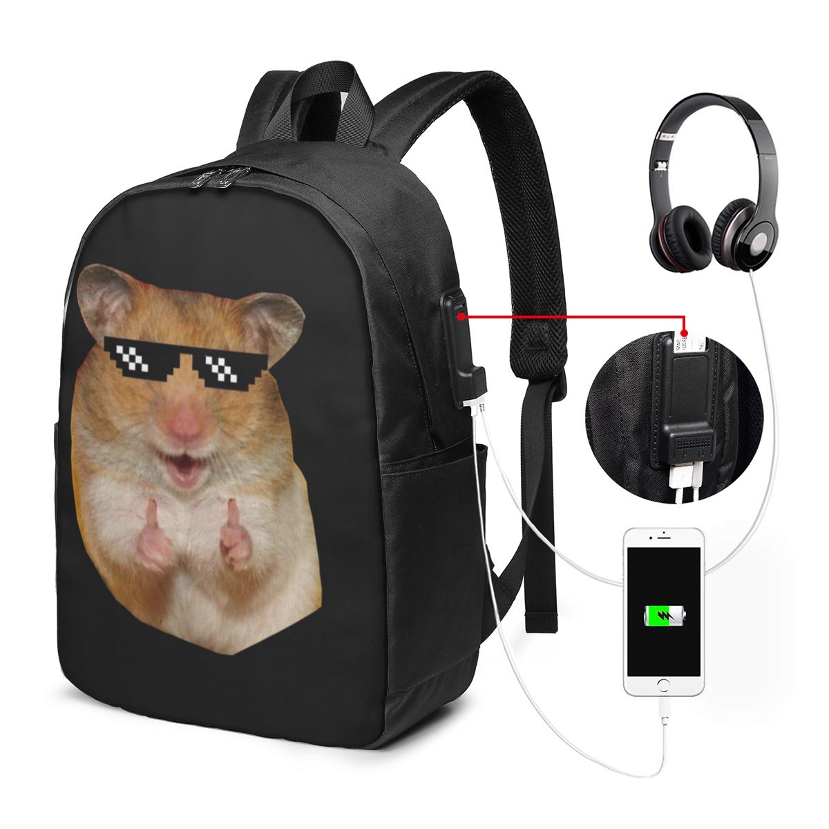 Laptops - Funny Hamster Backpack Travel Notebook Bag