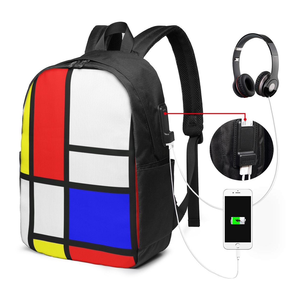 Laptops - Piet Mondrian Composition Backpack Travel Notebook