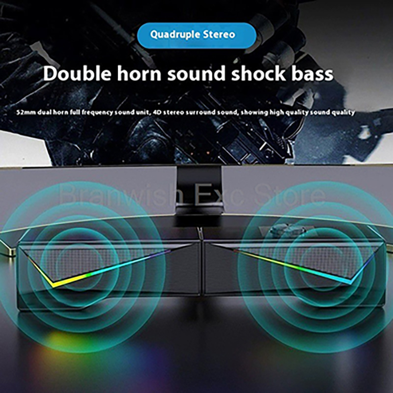 2x2.5W Computer Speaker RGB Li - Rgb Computer Soundbar For Pc 评论和价格