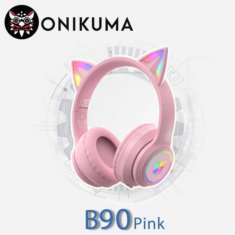 Onikuma B90 Pink Cat Ear Gamin - Gaming Headset With Mic Rgb 评论和价格