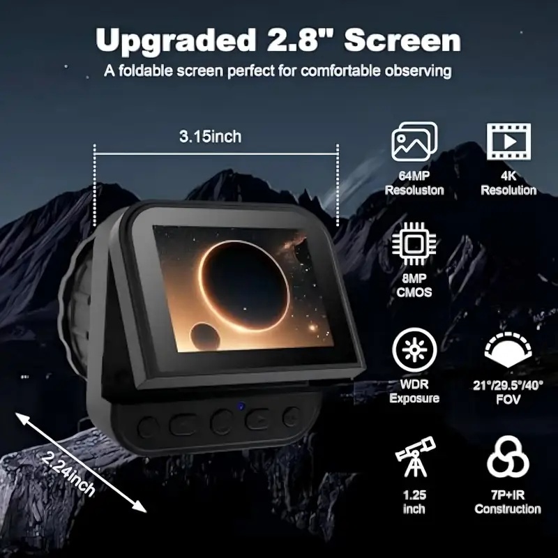 64MP 2.8‘’ Screen 4K Electroni - Cameras 评论和价格