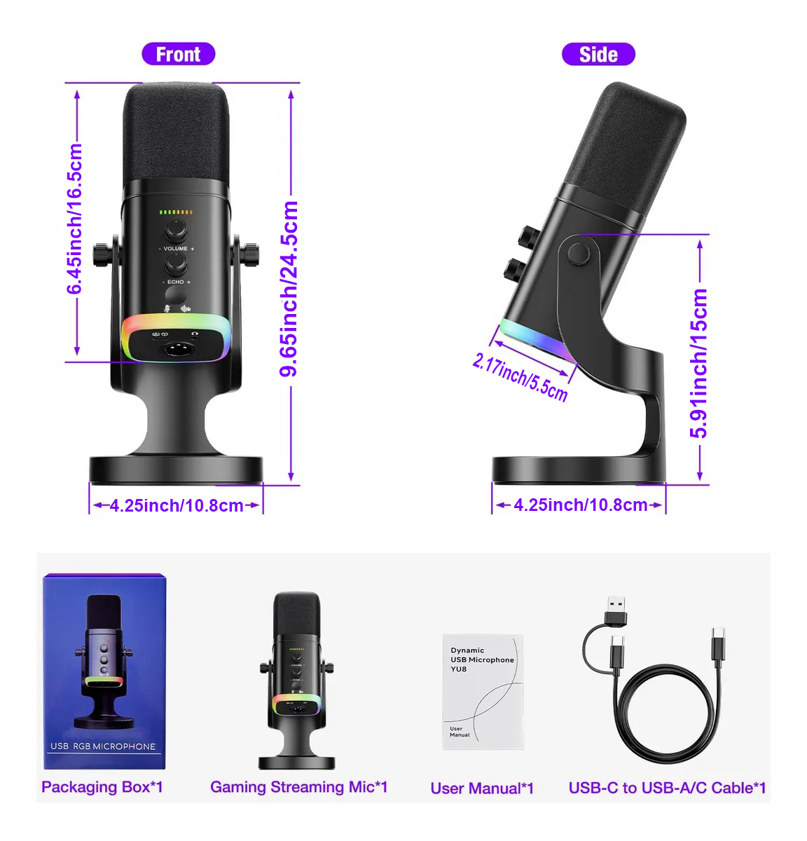 USB/XLR Dynamic Microphone for - Gaming Headset With Mic Rgb 评论和价格