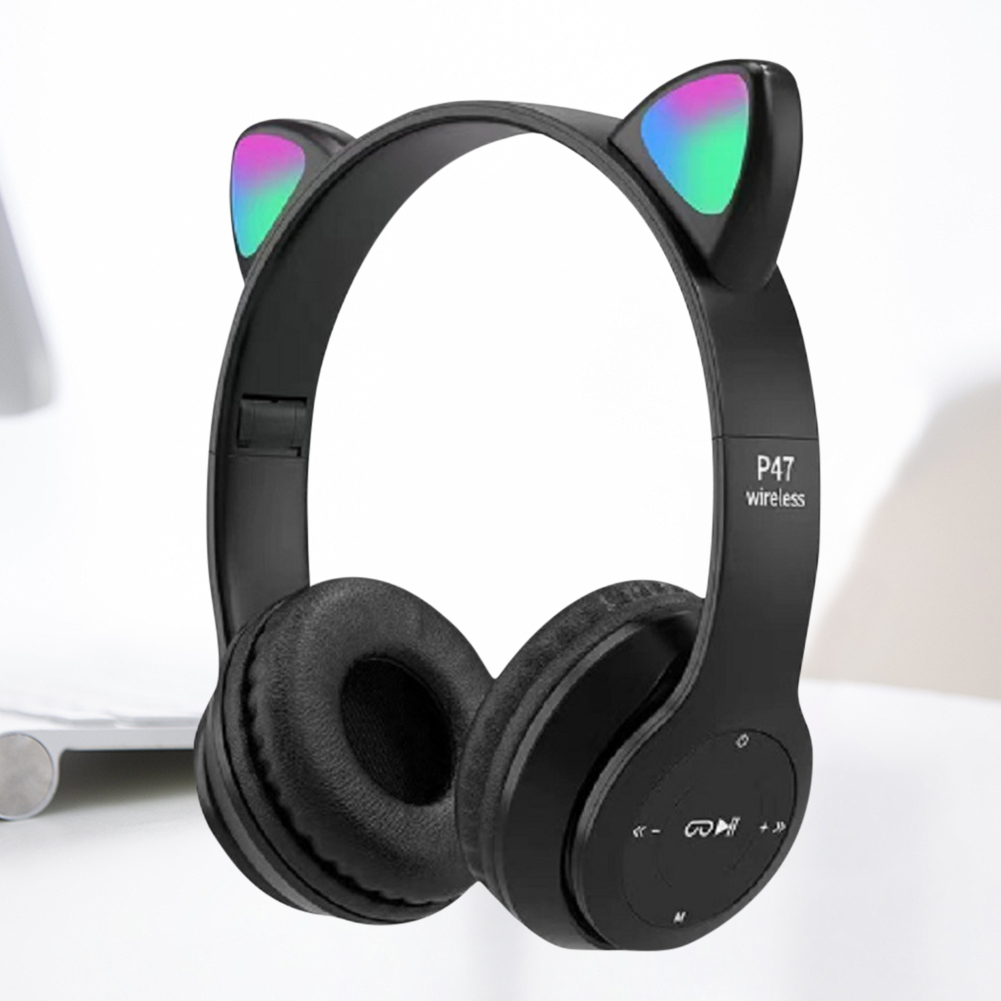 Flash Light Cute Cat Ears Wire - Cat Ear Bluetooth Headset Led 评论和价格