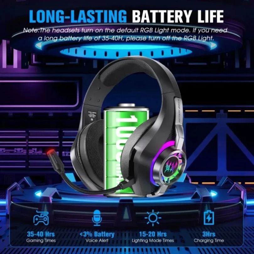 GS400 Ultra Wireless 2.4GHz Ga - Gaming Headset With Mic Rgb 评论和价格