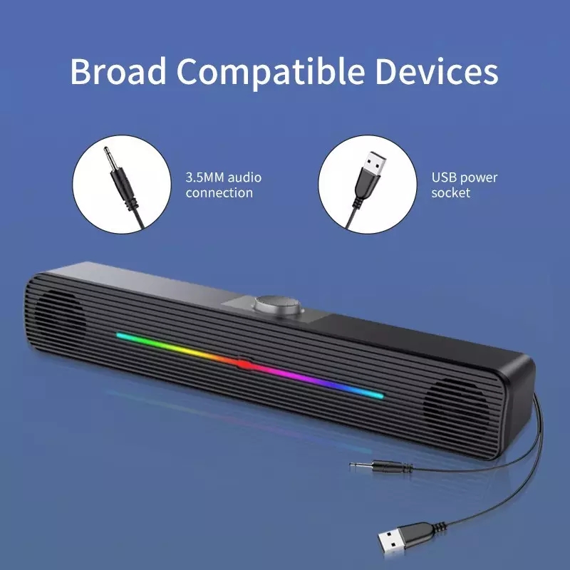 E-1407 Wholesale RGB Lights Wi - Rgb Computer Soundbar For Pc 评论和价格