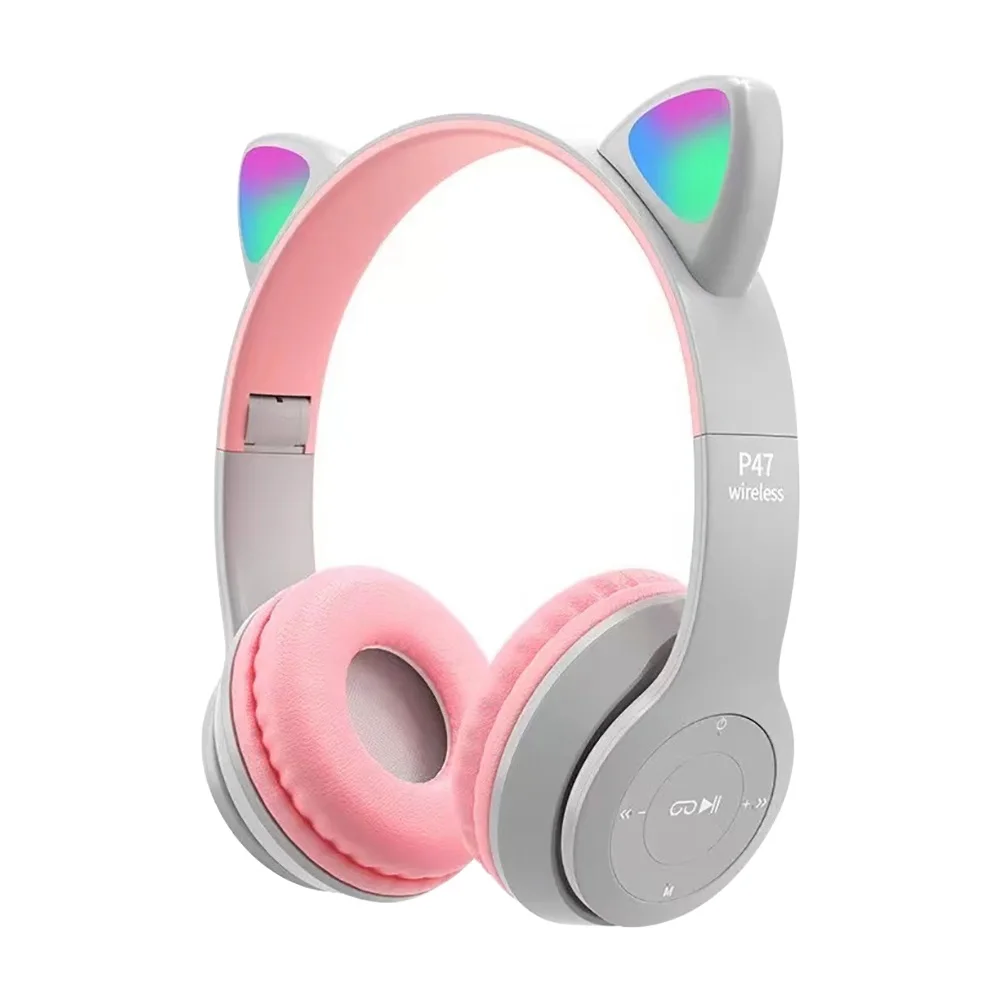 Cute Cat Ear Bluetooth Compati - Cat Ear Bluetooth Headset Led 评论和价格