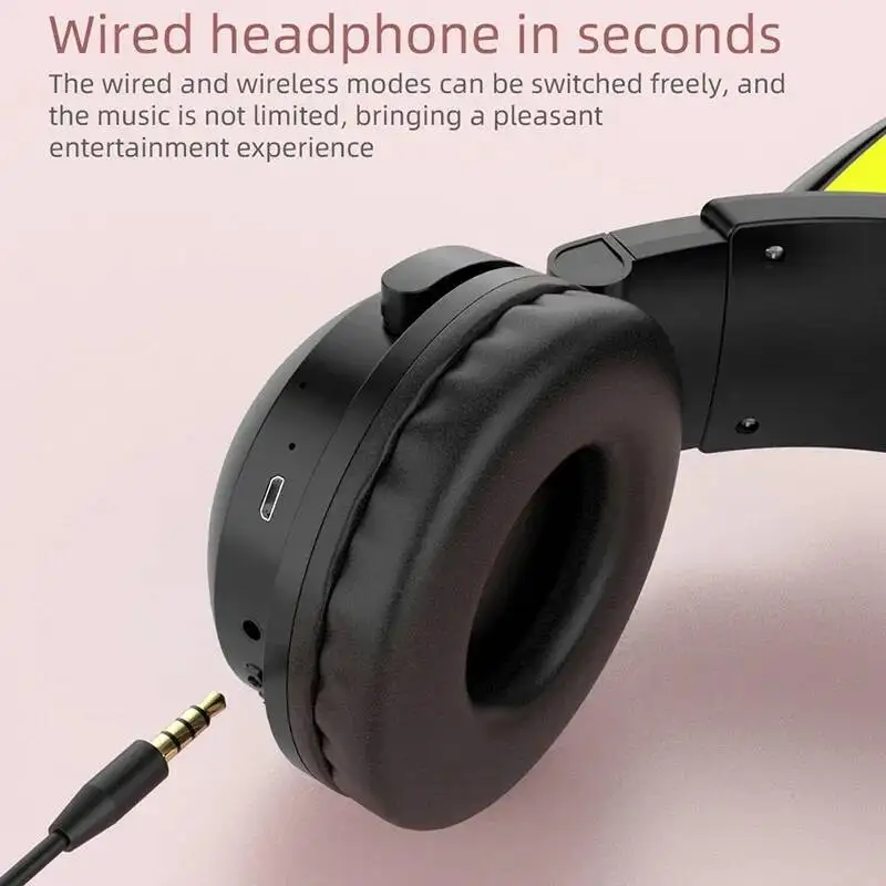 New ZW068 Bluetooth5.0 Headpho - Cat Ear Bluetooth Headset Led 评论和价格