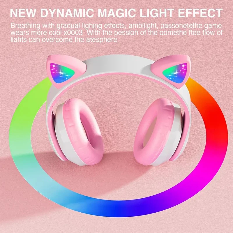 T28 Wireless Bluetooth Headpho - Cat Ear Bluetooth Headset Led 评论和价格