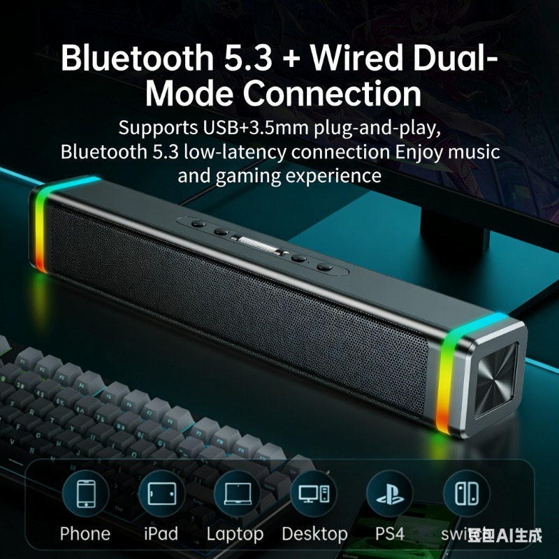 SADA Computer Speakers,with St - Rgb Computer Soundbar For Pc 评论和价格