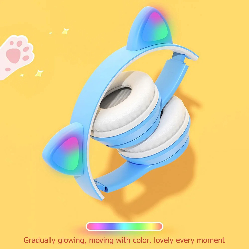 Cute Cat Ear Wireless Headphon - Cat Ear Bluetooth Headset Led 评论和价格