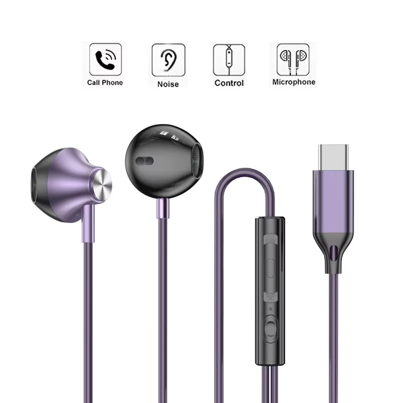 In-Ear Wired Headphone HiFi Mu - Type C Wired Earphones With Mic 评论和价格