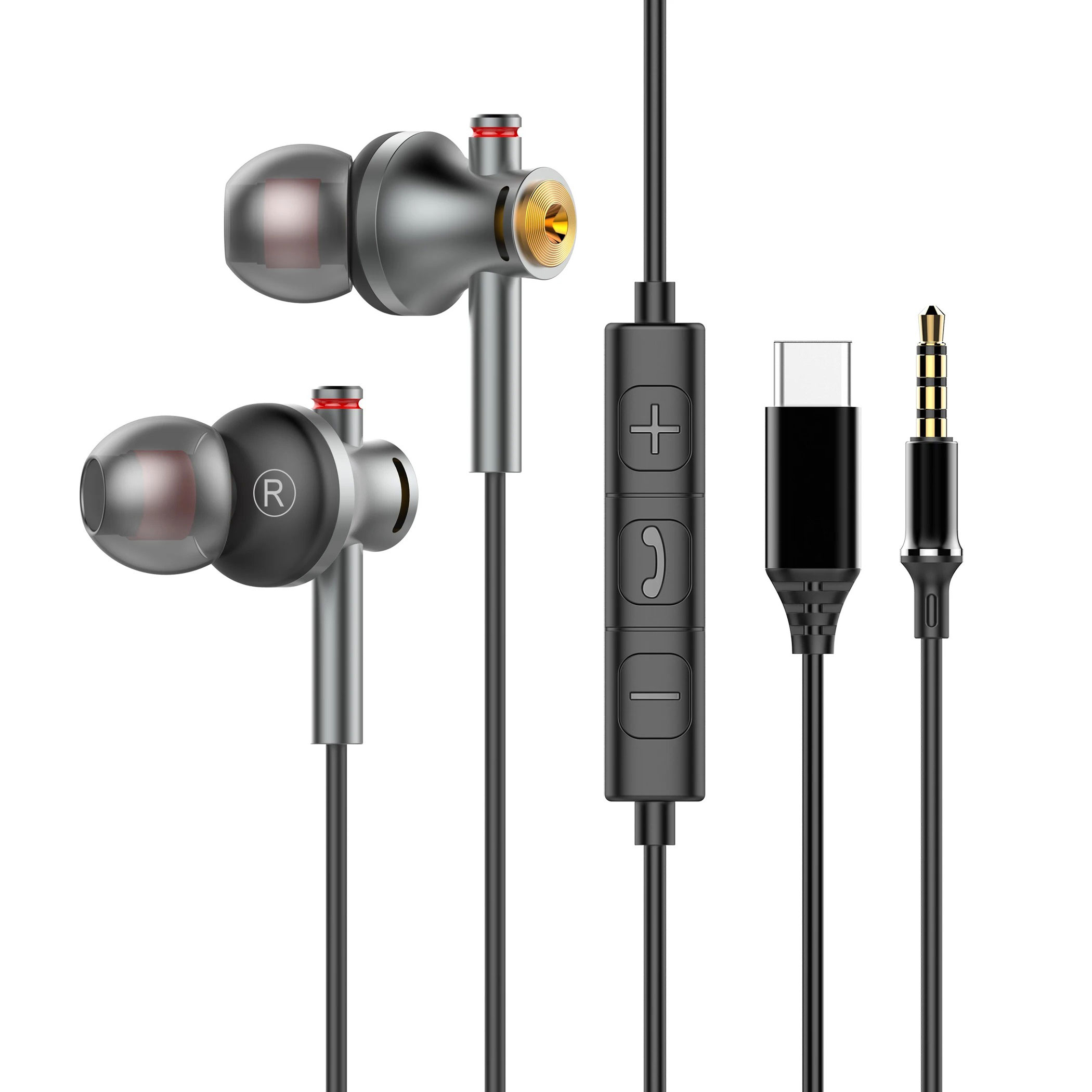 EARDECO 3.5mm/TypeC Wired Head - Type C Wired Earphones With Mic 评论和价格