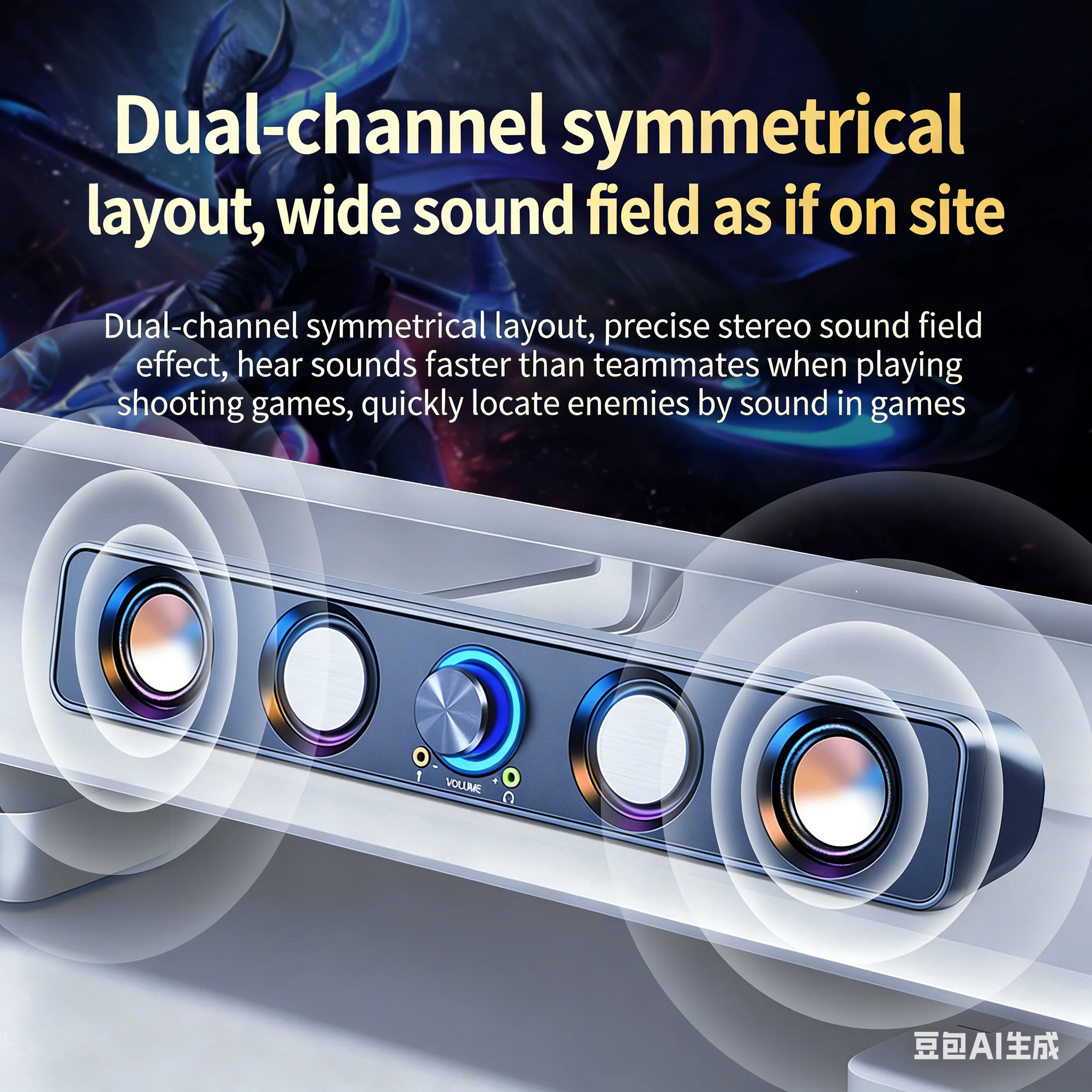 RGB Gaming Soundbar 2.0 Surrou - Rgb Computer Soundbar For Pc 评论和价格