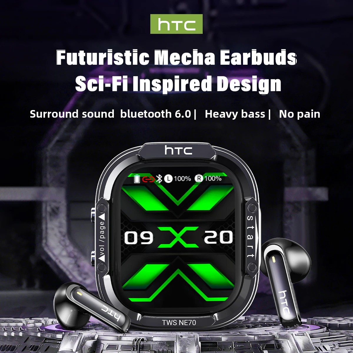HTC NE70 Bluetooth V6.0 Headph - Type C Wired Earphones With Mic 评论和价格