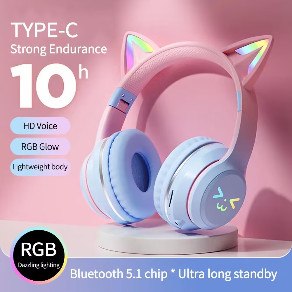 RGB Glow Earphones Wireless Ea - Gaming Headset With Mic Rgb 评论和价格