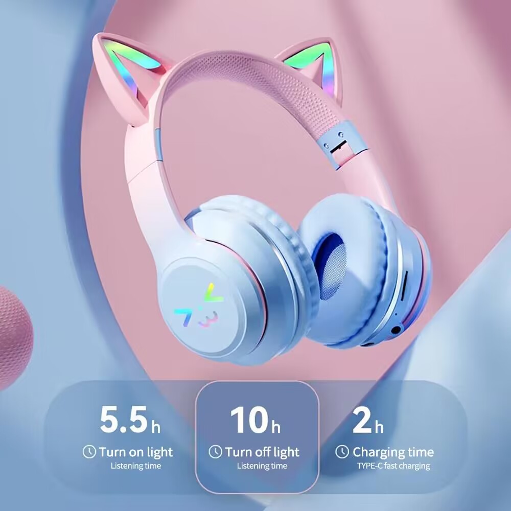 RGB Glow Earphones Wireless Ea - Gaming Headset With Mic Rgb 评论和价格