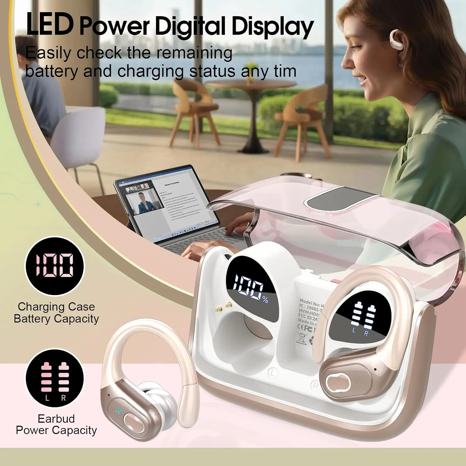 GDLYL HD65 Sports Wireless Ear - Type C Wired Earphones With Mic 评论和价格