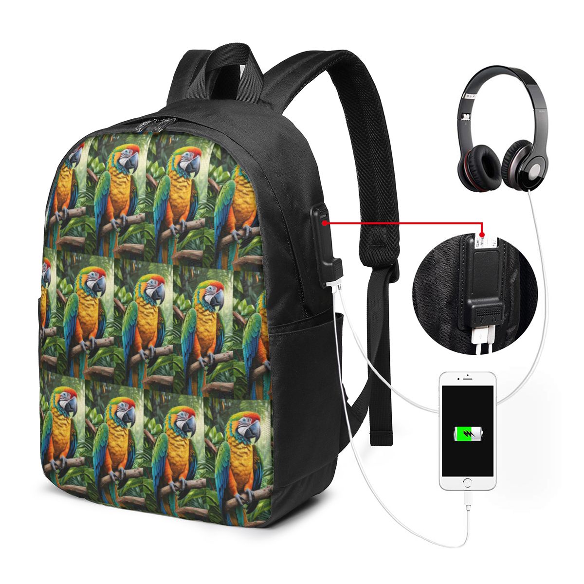 Cute Macaw Parrots Backpack Tr - Laptops 评论和价格